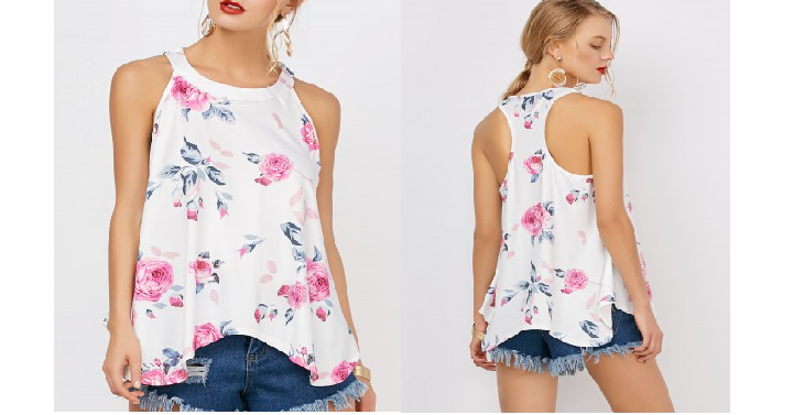 Women’s Racerback Floral Tank Top Only $8.12 Shipped!