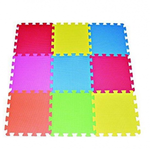 Floor Mat 9-tile Multi-Color Exercise Mat $11.98!