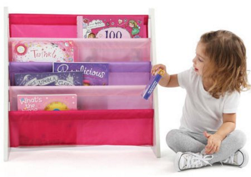 Pink Tot Tutors Kids Book Rack Storage Bookshelf ONLY $14.50!