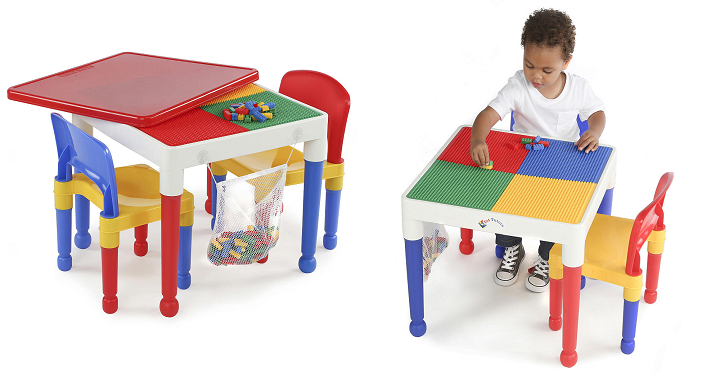 Tot Tutors 2-in-1 Plastic Building Block Compatible Activity Table and 2 Chairs Set Only $29.99 Shipped!