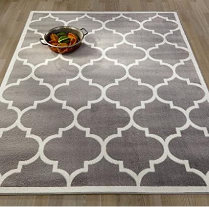 Ottomanson Paterson Collection Grey Lattice Area Rug – Only $32.77 Shipped!