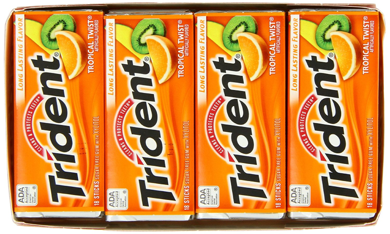 Trident Tropical Twist Sugar Free Gum, 18-pc 12-pk Only $5.90!