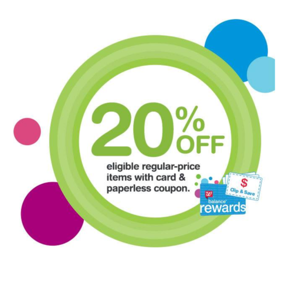 Walgreens: 20% Off Regularly Priced Item Online & In-Store!