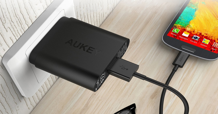 Quick Charge 2.0 AUKEY Wall Charger for Samsung Only $5.00!