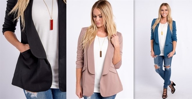 Blazer with Cinched Sleeve Over 50% Off!