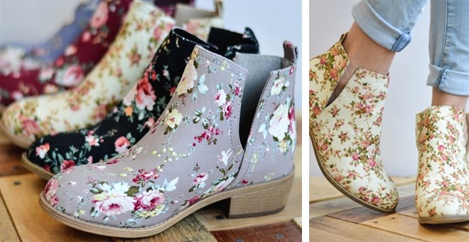 Floral Side Slit Booties from Jane – Just $24.99!