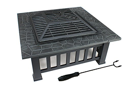 32″ Outdoor Square Metal Firepit w/ Cover – Just $85.59!