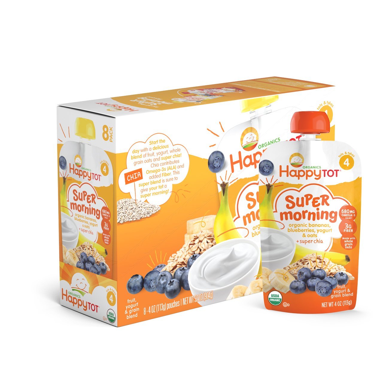 Happy Tot Organic Stage 4 Super Morning (Banana, Blueberries, Yogurt & Oats) Only $7.41 Shipped!