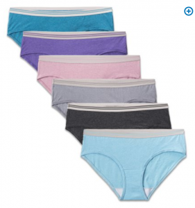 Fruit of the Loom Ladies’ 6-Pack Heather Low Rise Hipsters Just $6.74!