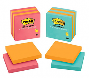 Post-it Pop-up Notes Assorted Colors, 5 Pads/Pack Just $3.97 As Add-On Item!