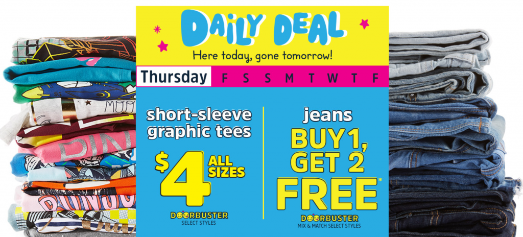 $4.00 Tee’s & Buy 1 Get 2 FREE Jeans & FREE Shipping Today Only At Osh Kosh!