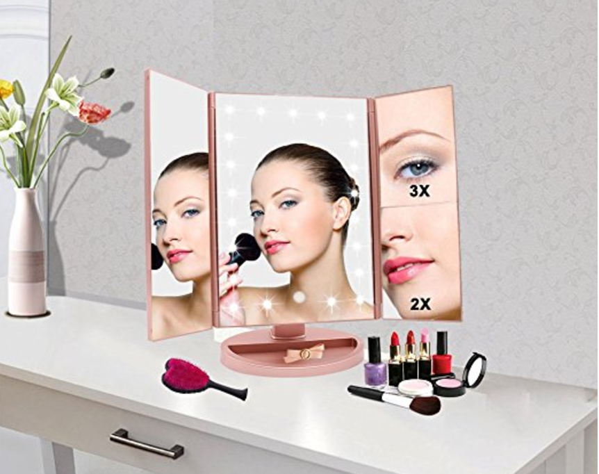 Lighted Tri-fold Vanity Makeup Mirror Just $25.99 Shipped!