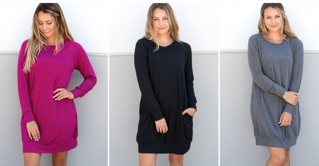 Pocket Long Sleeve Tunic/Dress Just $18.99! Perfect With Jeans Or Leggings!