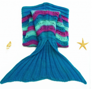 Sea Wave Knitted Kids Mermaid Blanket Just $7.99!