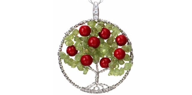Apple Tree of Life Gemstone Necklace Only $16.00!