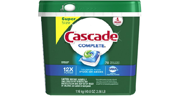 Cascade Complete ActionPacs Dishwasher Detergent (78 Count) Only $12.12 Shipped!