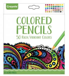 Crayola Colored Pencils, 50 Count, Vibrant Colors, Pre-sharpened, Art Tools, great for Adult Coloring Books $5.90!