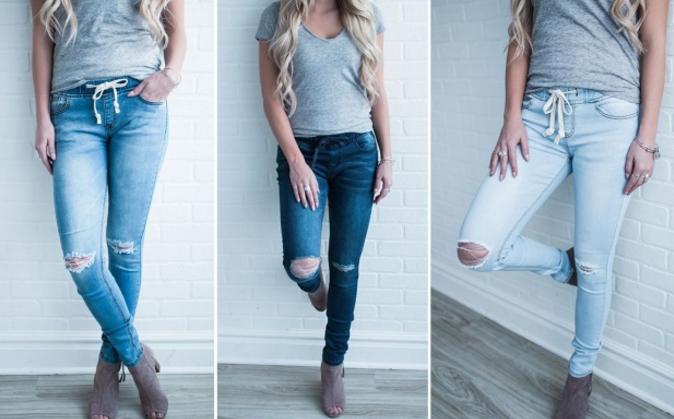 Destructed Drawstring Denim – Only $24.99!