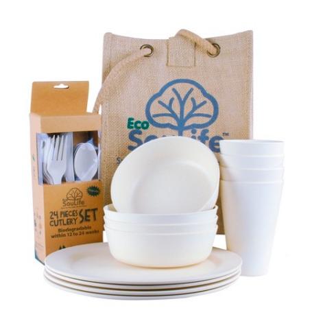 EcoSouLife Bamboo Picnic Set for 4 – Only $20.98!
