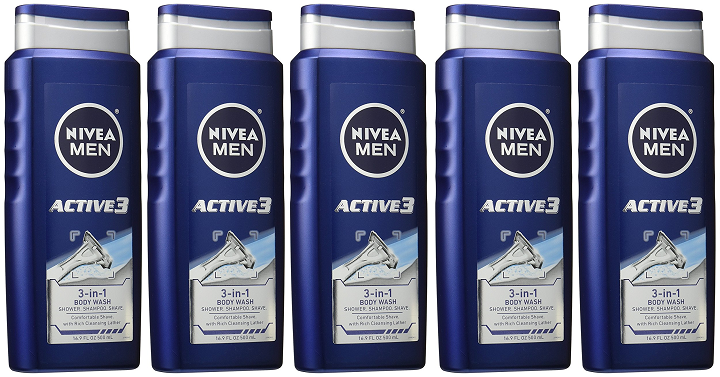 NIVEA Men Active3 3 in 1 Body Wash 3-Pack $6.64 Shipped! (That’s $2.21 Each!)
