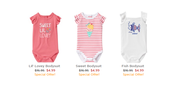 WOW! Gymboree: Clearance from $1.99! Plus, FREE Shipping! Cute Bodysuits Only $4.99 Shipped!