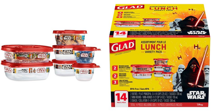Glad Lunch Variety Pack Star Wars or Disney Frozen Food Storage Containers (14-Piece) – Only $3.98!