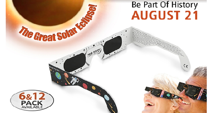 Solar Eclipse Glasses (Pack of 6) Only $7.99 Shipped! (Reg. $24.99)