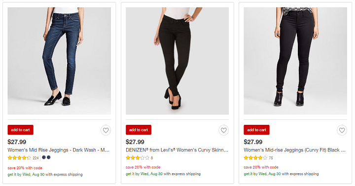 Target: Save 20% off Women’s Jeans! (In-Store & Online)