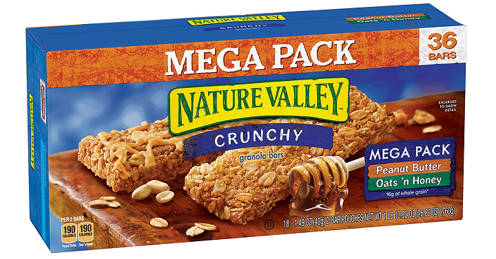 Nature Valley Peanut Butter & Oats ‘n Honey Crunch Granola Bars 36 Count Box Only $5.70 Shipped!