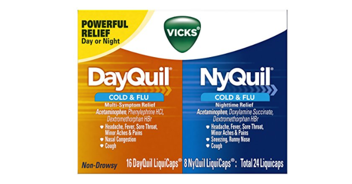 Vicks DayQuil/NyQuil Cough Cold and Flu Relief 24 LiquiCaps Only $5.97!