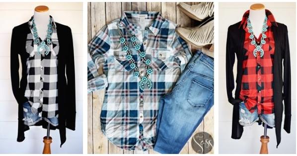 Fall Jersey Plaid Button Down – Only $20.99!