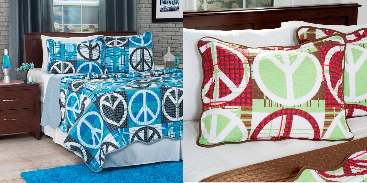 Lavish Home 3-Piece Peace Quilt Set—$12.99! FREE Shipping!