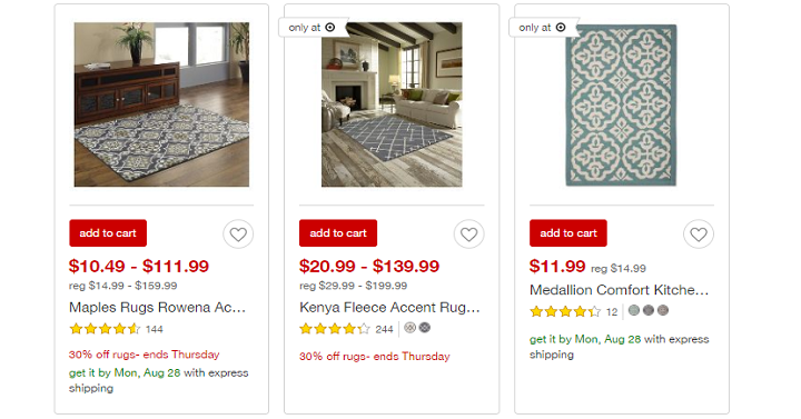 Target: Save 30% Off Select Rugs – TODAY ONLY (8/24)