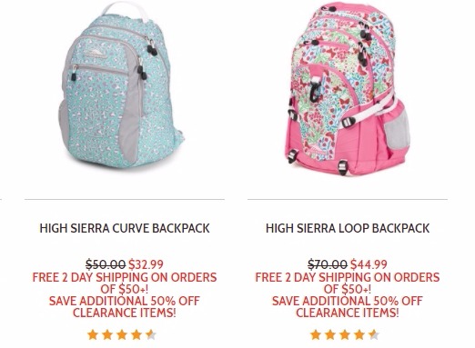 High Sierra Backpack Clearance EXTRA 50% OFF + FREE Shipping!! High Sierra Backpack Clearance EXTRA 50% OFF + FREE Shipping!!