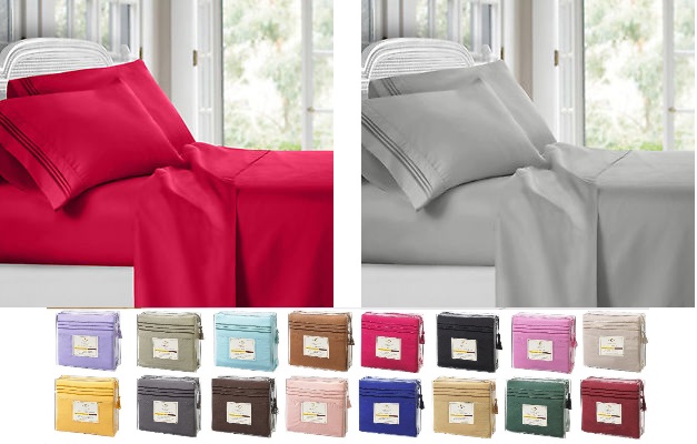 Egyptian Comfort 1800 Count 4 Piece Deep Pocket Bed Sheet Sets From $11.99!