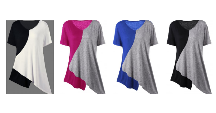 Women’s Asymmetrical Plus Size Long T-Shirts Only $6.89 Shipped! (Reg. $19)