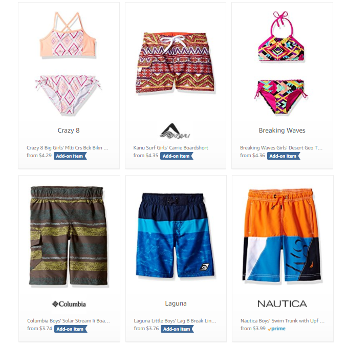Amazon: Swimwear for Kids Starting at $2.86!