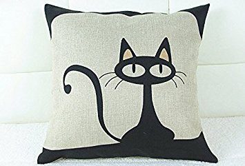 Black Cat Halloween Throw Pillow Cover Only $1.67 + FREE Shipping!