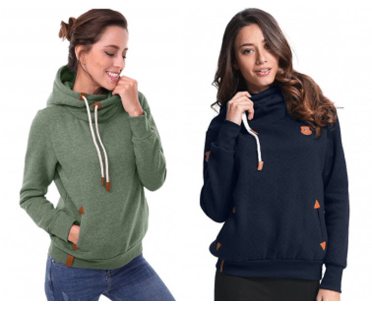 Highly Rated High Neck Pullover Hoodie As Low As $27.99!
