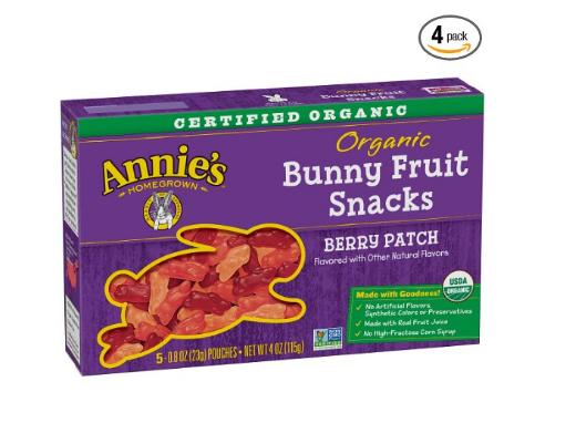 Annie’s Organic Bunny Fruit Snacks, Berry Patch, 5 Pouches (Pack of 4) – Only $9.46!