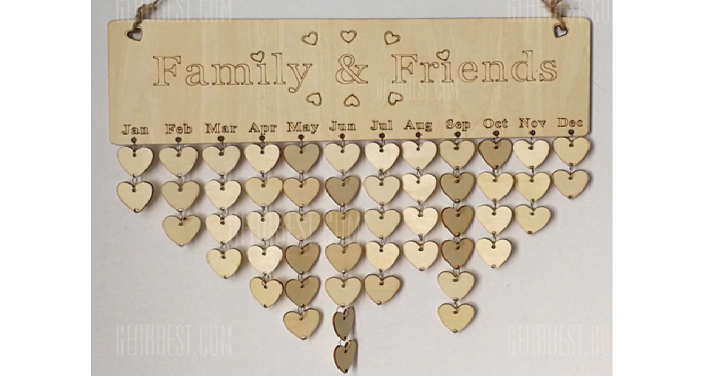 DIY Wooden Family And Friends Birthday Calendar Reminder Board Only $6.99 Shipped!