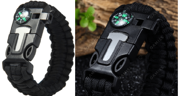 5 in 1 Outdoor Survival Gear Escape Paracord Bracelet Only $1.49 Shipped!