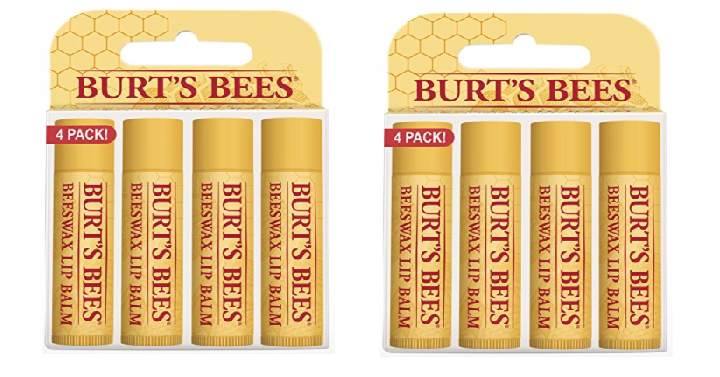 Burt’s Bees 100% Natural Moisturizing Lip Balm (4 Tubes) Only $7.22 Shipped!