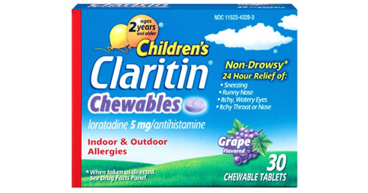 Children’s Claritin 24 Hour Non-Drowsy Allergy Grape Chewable Tablet (30Ct) Only $16.02 Shipped!