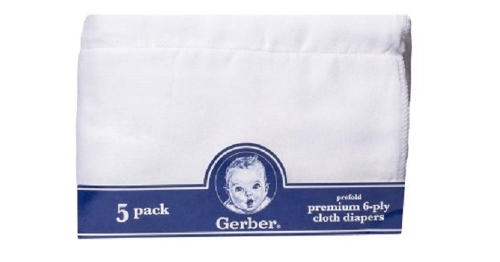 Gerber Newborn Baby Cloth Diaper 5 Pack Only $8.31!