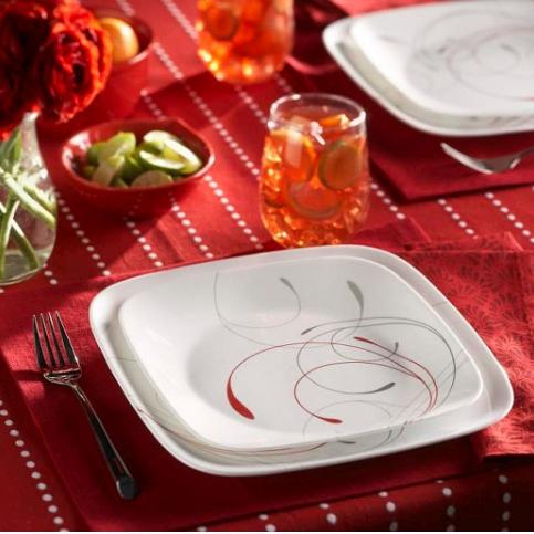 Corelle Square 16-Piece Dinnerware Set (Splendor Red) – Only $37.39!