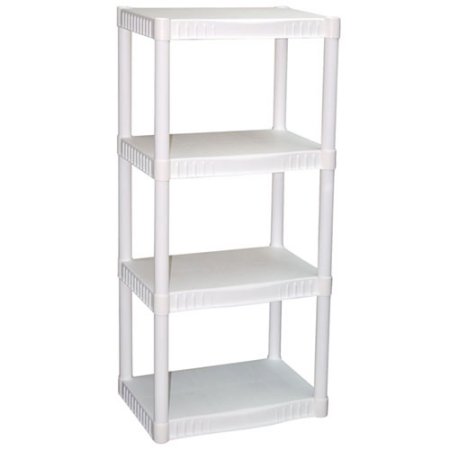 Plano 4-Tier Heavy-Duty Plastic Shelving Unit Only $13.20!!