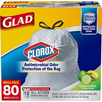 Amazon: Glad Tall Kitchen Trash Bags (Citrus Scent) 80 Count Only $10.63 Shipped!