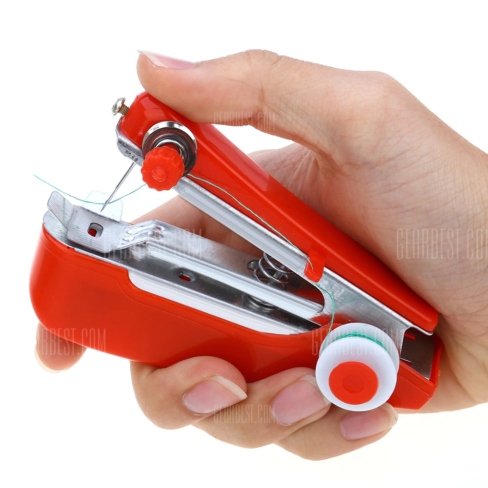 Mini Hand-held Manual Stitch Clothes Fabrics Sewing Machine Only $1.99 Shipped!