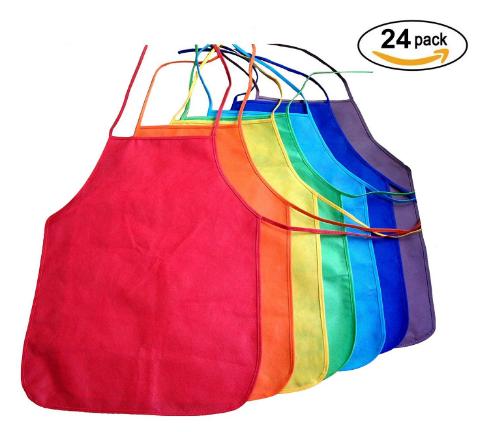 Multicolored Kids Artists Aprons (Set of 24) – Only $14.99! Perfect for Crafts!